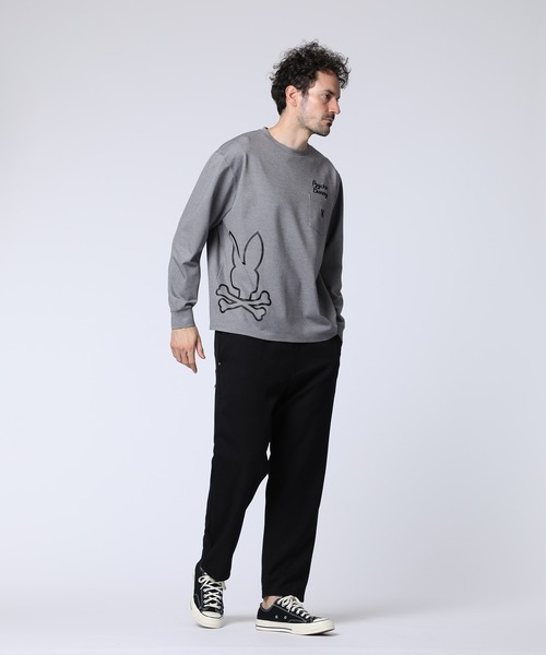Psycho Bunny(サイコバニー)の「アウトラインBUNNYロゴ ロングスリーブTシャツ(Tシャツ/カットソー・メンズ・ブラック/ホワイト/ライトグレー・X-LARGE/LARGE/MEDIUM/SMALL)」の5枚目の写真