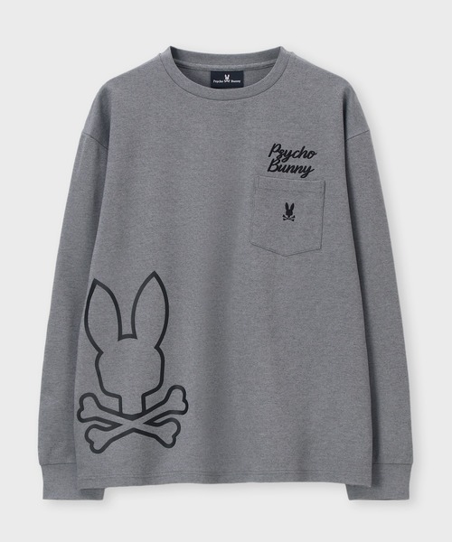 Psycho Bunny(サイコバニー)の「アウトラインBUNNYロゴ ロングスリーブTシャツ(Tシャツ/カットソー・メンズ・ブラック/ホワイト/ライトグレー・X-LARGE/LARGE/MEDIUM/SMALL)」の6枚目の写真