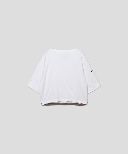 kha:ki（カーキ）の「「KHA:KI / カーキ」バックヘムライン バスクシャツ（Tシャツ/カットソー・レディース・アイボリー/ブラック/ホワイト系8/ブルー系/ホワイト系その他/ブラック×ホワイト・1）」の4枚目の写真