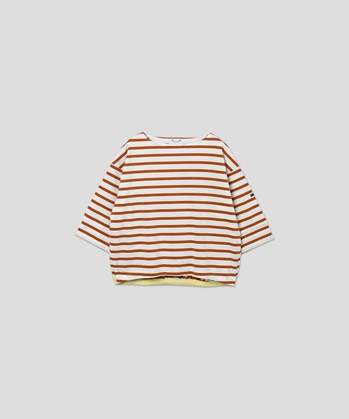 kha:ki（カーキ）の「「KHA:KI / カーキ」バックヘムライン バスクシャツ（Tシャツ/カットソー・レディース・アイボリー/ブラック/ホワイト系8/ブルー系/ホワイト系その他/ブラック×ホワイト・1）」の3枚目の写真