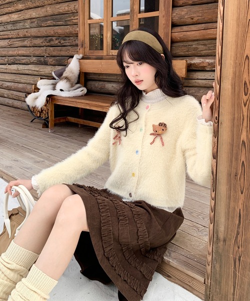 LAC-VERT(ラック・ヴェール)の「コーデュロイミディ丈フリルテープスカート(スカート・レディース・ベージュ/ブラウン・FREE)」の21枚目の写真