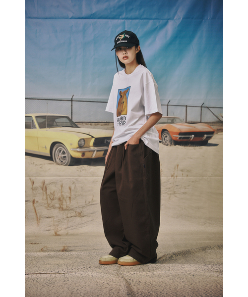 スーパーワイドデニムパンツブラウン（デニムパンツ）｜BSRABBIT