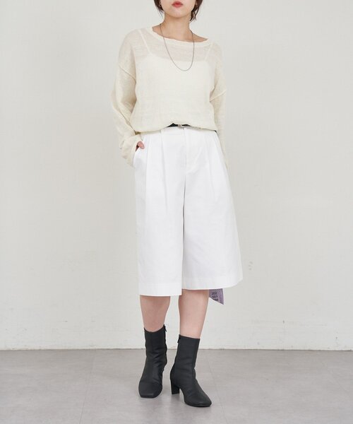 SHENERY（シーナリー）の「ハーフチノパンツ（チノパンツ・レディース・ベージュ/アイボリー・36/38）」の12枚目の写真