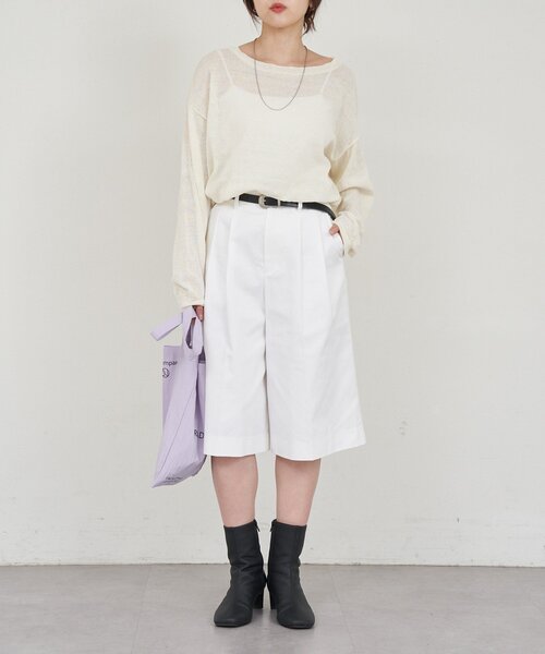 SHENERY（シーナリー）の「ハーフチノパンツ（チノパンツ・レディース・ベージュ/アイボリー・36/38）」の10枚目の写真