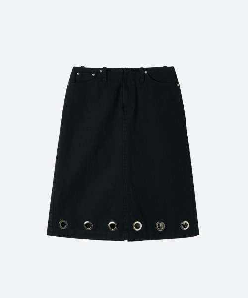 MOONSUN（ムーンサン）の「Eyelet Midi Skirt / Black（スカート・レディース・その他・SMALL/MEDIUM）」の3枚目の写真