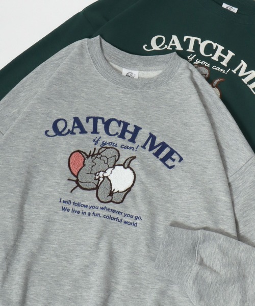 Tom＆Jerry（トムアンドジェリー）の「2026SS Tom and Jerry/トムとジェリー 裏毛 サガラ刺繍 スウェットトレーナー（スウェット・レディース・オレンジ/パープル/オートミール/グリーン/アイボリー/ブラック/グレー/オフホワイト・M/L）」の5枚目の写真