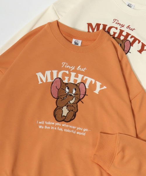 Tom＆Jerry（トムアンドジェリー）の「2026SS Tom and Jerry/トムとジェリー 裏毛 サガラ刺繍 スウェットトレーナー（スウェット・レディース・オレンジ/パープル/オートミール/グリーン/アイボリー/ブラック/グレー/オフホワイト・M/L）」の8枚目の写真