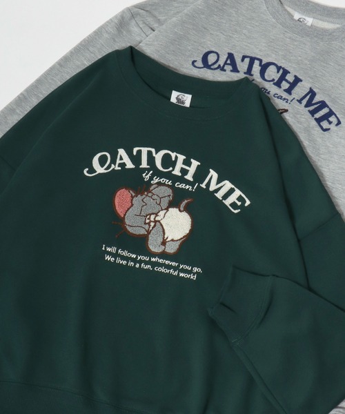 Tom＆Jerry（トムアンドジェリー）の「2026SS Tom and Jerry/トムとジェリー 裏毛 サガラ刺繍 スウェットトレーナー（スウェット・レディース・オレンジ/パープル/オートミール/グリーン/アイボリー/ブラック/グレー/オフホワイト・M/L）」の7枚目の写真