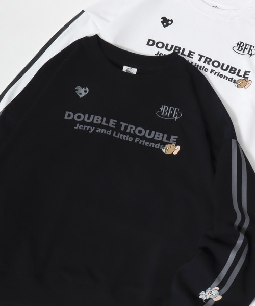 Tom＆Jerry（トムアンドジェリー）の「2026SS Tom and Jerry/トムとジェリー 裏毛 サガラ刺繍 スウェットトレーナー（スウェット・レディース・オレンジ/パープル/オートミール/グリーン/アイボリー/ブラック/グレー/オフホワイト・M/L）」の4枚目の写真