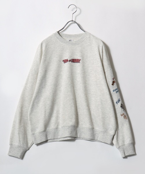 Tom＆Jerry（トムアンドジェリー）の「2026SS Tom and Jerry/トムとジェリー 裏毛 サガラ刺繍 スウェットトレーナー（スウェット・レディース・オレンジ/パープル/オートミール/グリーン/アイボリー/ブラック/グレー/オフホワイト・M/L）」の21枚目の写真