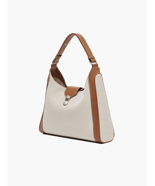 ELEGANCE PARIS（エレガンスパリ）の「メゾキャンバスホーボーバッグ OSSH022B（ショルダーバッグ・レディース・ブラウン・FREE）」の3枚目の写真