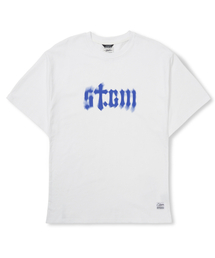 STIGMA（スティグマ）の「ブルーSTGM セミオーバーサイズTシャツ ホワイト（Tシャツ/カットソー）」