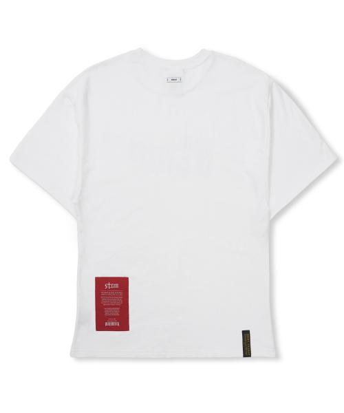 STIGMA(スティグマ)の「ブルーSTGM セミオーバーサイズTシャツ ホワイト(Tシャツ/カットソー・メンズ・その他・MEDIUM/LARGE/X-LARGE)」の2枚目の写真