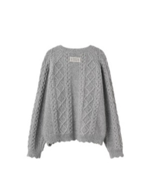 GENERAL IDEA（ジェネラルアイデア）の「scallop cable v-neck pullover スカラップケーブルニットプルオーバー（ニット/セーター・レディース・アイボリー/グレー・S/M/L）」の19枚目の写真