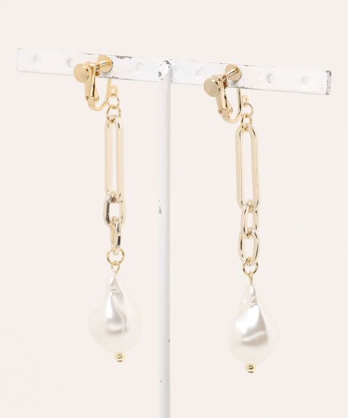 tone（トーン）の「【R】902e　ゴールド×バロックパールピアス(MA)（ピアス（両耳用）・レディース・ホワイト・FREE）」の7枚目の写真