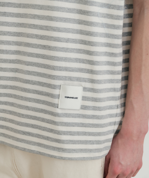 SSIN AND LEE(シンアンドリー)の「ホリデーストライプTシャツメランジグレー(Tシャツ/カットソー・メンズ・その他・MEDIUM/LARGE)」の3枚目の写真
