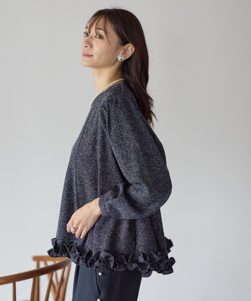 Neige ネージュ　クラシカルリボンツイードトップス バックリボンツイードフリルトップス（Tシャツ/カットソー）｜Neige