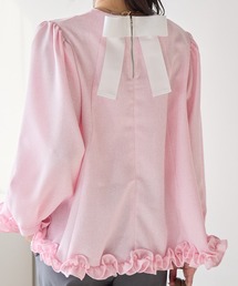 Neige（ネージュ）の「バックリボンツイードフリルトップス（Tシャツ/カットソー）」