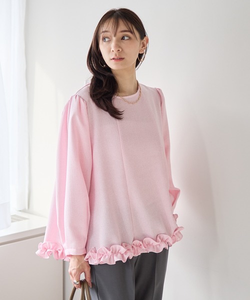 Neige ネージュ　クラシカルリボンツイードトップス バックリボンツイードフリルトップス（Tシャツ/カットソー）｜Neige
