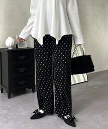 【フェイクスエード】ドットプリーツパンツ
