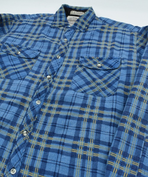 VINTAGE（ヴィンテージ）の「【USED】80’s SAUGATUCK キルティングネル フランネルシャツ（シャツ/ブラウス・メンズ・ブルー・MEDIUM）」の3枚目の写真