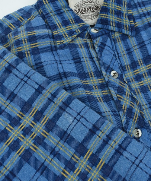 VINTAGE（ヴィンテージ）の「【USED】80’s SAUGATUCK キルティングネル フランネルシャツ（シャツ/ブラウス・メンズ・ブルー・MEDIUM）」の5枚目の写真