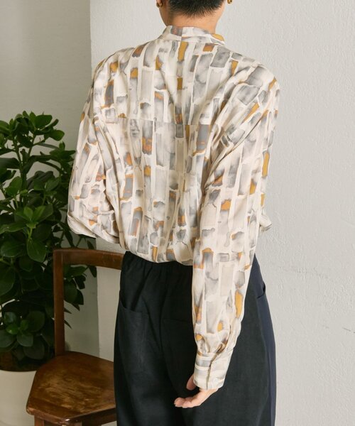 ear PAPILLONNER（イアパピヨネ）の「ボタンタイブラウス【SUM1 STYLE】（シャツ/ブラウス・レディース・ネイビー/ライトグレー・FREE）」の8枚目の写真