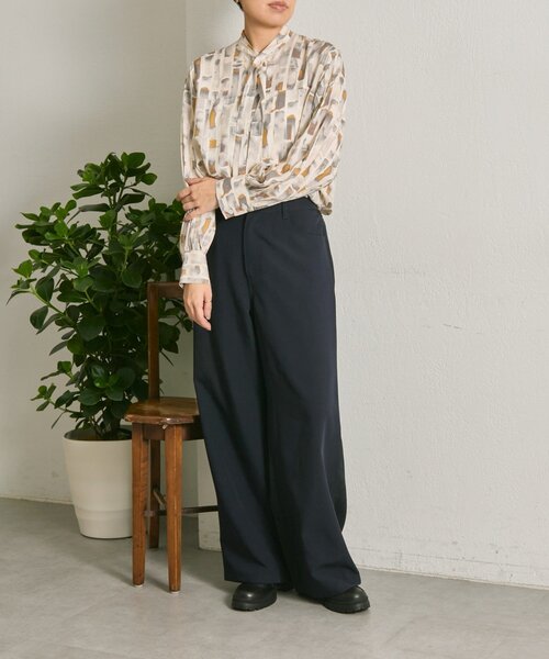 ear PAPILLONNER（イアパピヨネ）の「ボタンタイブラウス【SUM1 STYLE】（シャツ/ブラウス・レディース・ネイビー/ライトグレー・FREE）」の13枚目の写真