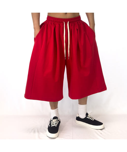 PACIENCIA（パシエンシア）の「スーパーワイドバミューダパンツ（スウェットパンツ・メンズ・チャコール/シルバー系その他/グレー系その他/ブラック/ライトグレー/レッド/ミックスグレー/ブラック系その他・MEDIUM/LARGE）」の7枚目の写真