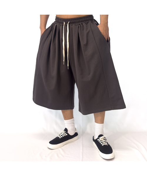 PACIENCIA（パシエンシア）の「スーパーワイドバミューダパンツ（スウェットパンツ・メンズ・チャコール/シルバー系その他/グレー系その他/ブラック/ライトグレー/レッド/ミックスグレー/ブラック系その他・MEDIUM/LARGE）」の6枚目の写真