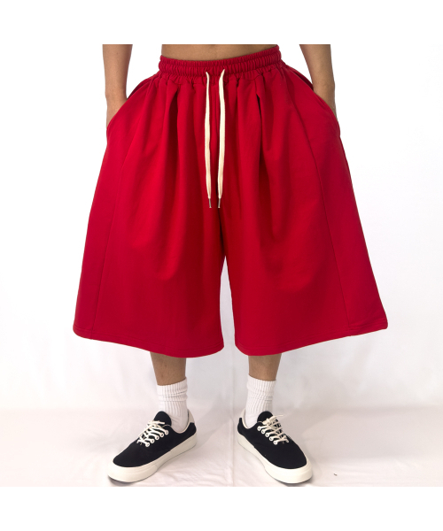 PACIENCIA（パシエンシア）の「スーパーワイドバミューダパンツ（スウェットパンツ・メンズ・チャコール/シルバー系その他/グレー系その他/ブラック/ライトグレー/レッド/ミックスグレー/ブラック系その他・MEDIUM/LARGE）」の15枚目の写真
