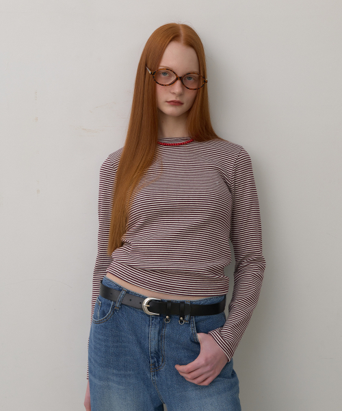 320SHOWROOM（320ショールーム）の「Noah Stitch Stripe Tee Red（Tシャツ/カットソー・レディース・レッド・FREE）」の2枚目の写真