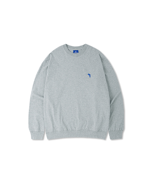 DOLPHIN WAVE APPAREL(ドルフィンウェーブアパレル)の「ドルフィンミニチェーン刺繍16数マンツーマンメランジグレー(スウェット・メンズ・MD.Gray・MEDIUM/LARGE/X-LARGE)」の1枚目の写真