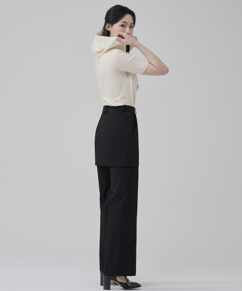HYEYEONG KIM(ヘヨン キム)の「ナイロンスカートレイヤードトラウザー-ブラック(スラックス・レディース・その他・SMALL/MEDIUM/LARGE)」の3枚目の写真