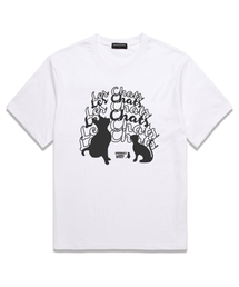 CAT CHATTING オーバーサイズ 半袖Tシャツ (WS023) ホワイト