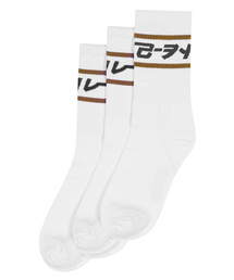 replaycontainer（リプレイコンテナ）の「[3PACK] brown line socks (white)（ソックス/靴下）」
