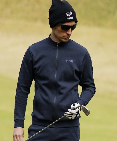 DIVINER GOLF(ディバイナー ゴルフ)の「【DIVINER GOLF】スムース袖刺繍スタンドジャケットセットアップ メンズ ゴルフウェア 上下セット ジョガーパンツ スウェット スエット 春服 冬服(セットアップ・メンズ・ネイビー/杢グレー/ブラック・XXL/XL/L/M)」の8枚目の写真