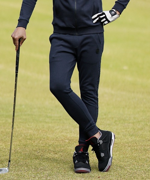 DIVINER GOLF(ディバイナー ゴルフ)の「【DIVINER GOLF】スムース袖刺繍スタンドジャケットセットアップ メンズ ゴルフウェア 上下セット ジョガーパンツ スウェット スエット 春服 冬服(セットアップ・メンズ・ネイビー/杢グレー/ブラック・XXL/XL/L/M)」の10枚目の写真