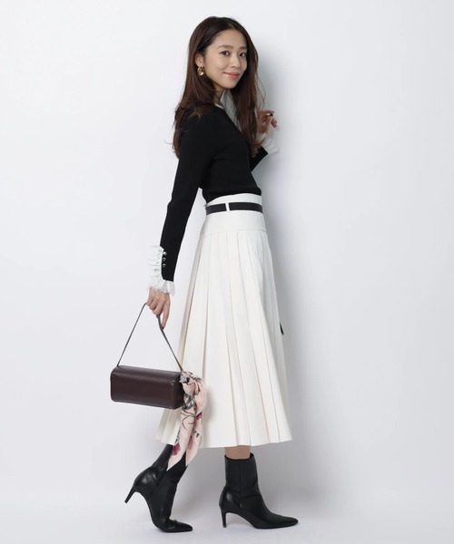 JUSGLITTY(ジャスグリッティー)の「プリーツミディスカート(スカート・レディース・オフホワイト/イエロー系その他・0/1/2)」の3枚目の写真