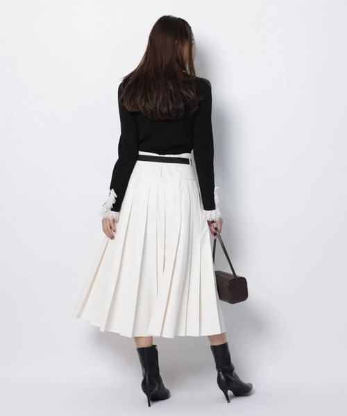 JUSGLITTY(ジャスグリッティー)の「プリーツミディスカート(スカート・レディース・オフホワイト/イエロー系その他・0/1/2)」の6枚目の写真