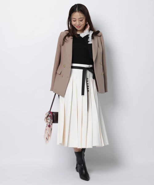 JUSGLITTY(ジャスグリッティー)の「プリーツミディスカート(スカート・レディース・オフホワイト/イエロー系その他・0/1/2)」の11枚目の写真