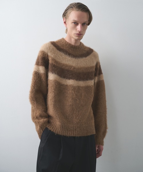 markaware/marka】ALPACA BRUSHED STRIPED JUMPER（ニット/セーター
