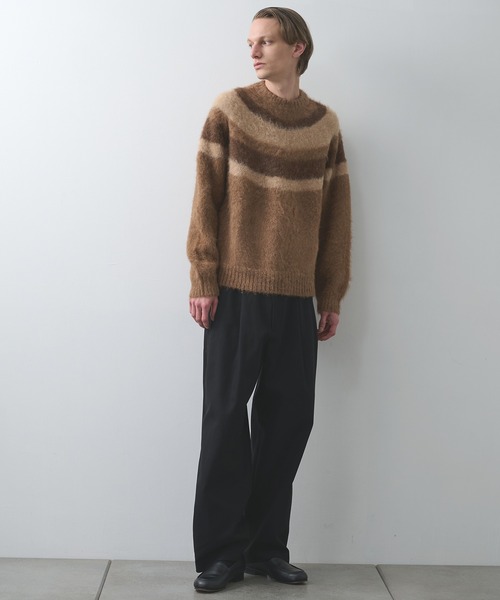 markaware/marka】ALPACA BRUSHED STRIPED JUMPER（ニット/セーター