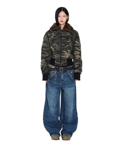 AAKAM（アーカム）の「Double Zippered Denim Pants (Blue)（デニムパンツ・レディース・その他・1/2）」の4枚目の写真