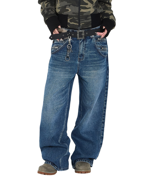 AAKAM（アーカム）の「Double Zippered Denim Pants (Blue)（デニムパンツ・レディース・その他・1/2）」の8枚目の写真