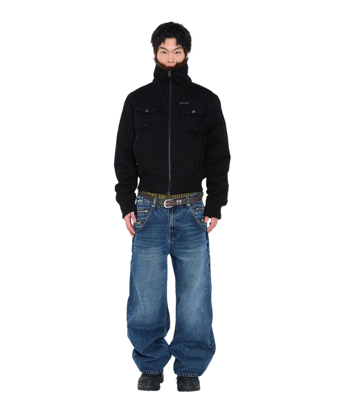 AAKAM（アーカム）の「Double Zippered Denim Pants (Blue)（デニムパンツ・レディース・その他・1/2）」の10枚目の写真