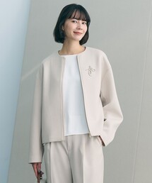 UNFILO（アンフィーロ）の「【セレモニー】ダブルフェイスジャージー ZIPアウター（ノーカラージャケット）」