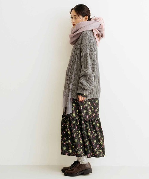 MEDE19F(メデジュウキュウ)の「MEDE19F リボン遣いケーブルニット(ニット/セーター・レディース・ブラック系その他/グレー系その他・LL/L/M)」の9枚目の写真