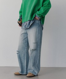 BAYFLOW | ダメージワイドデニム(デニムパンツ)