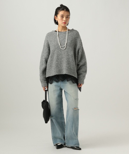 BAYFLOW（ベイフロー）の「ダメージワイドデニム（デニムパンツ・レディース・ライトブルー/インディゴブルー・SMALL/MEDIUM）」の3枚目の写真